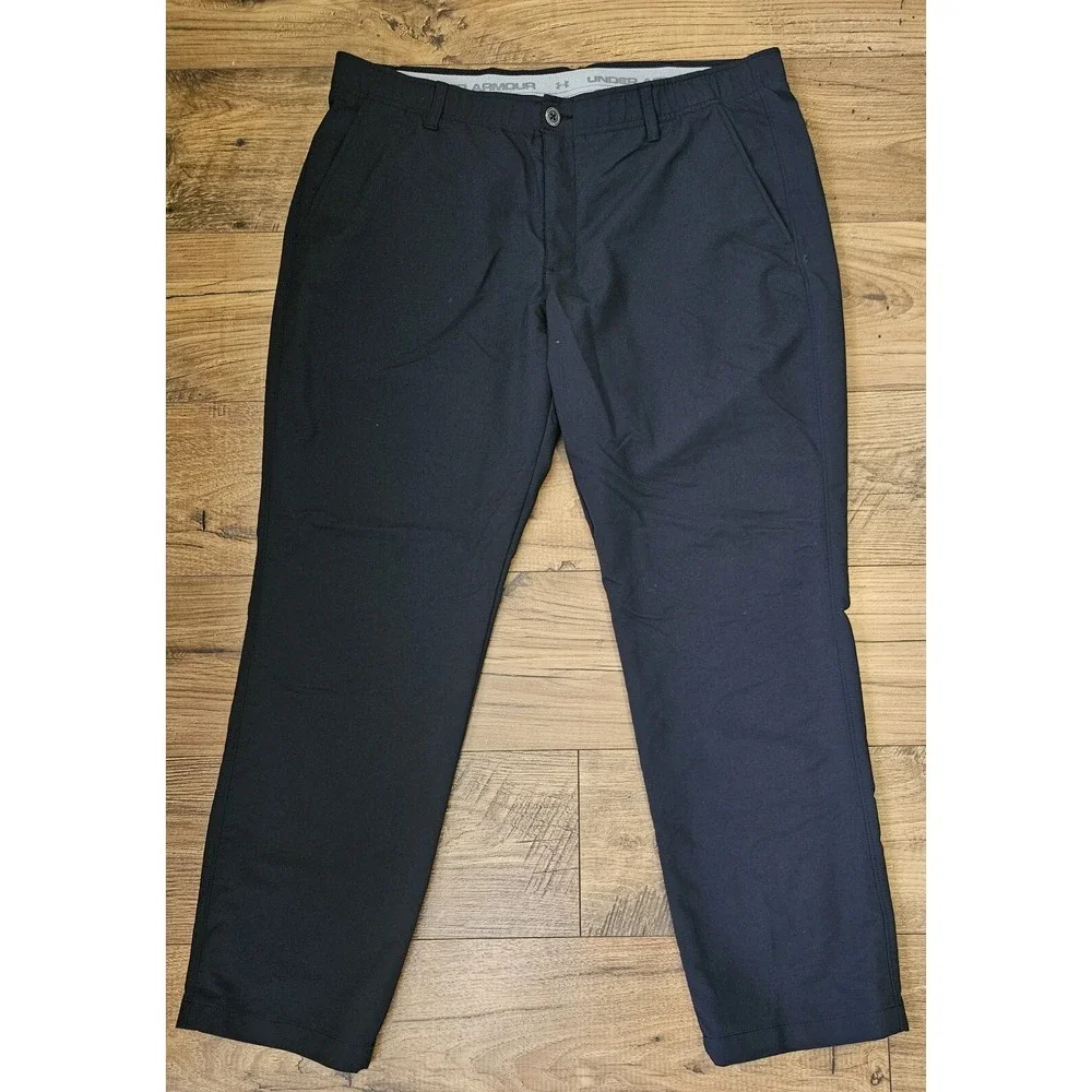 Under Armour Black Tour Blend Golf Pants Mens 40x32 Flat Front Comfort Waist